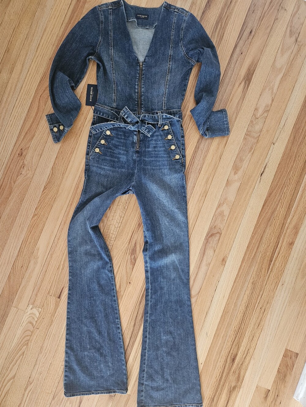 Ramy BROOK ELLIE Denim Jumpsuit Jeans - Blue Women’s Flared Jumpsuit. Sz 28 Nwt